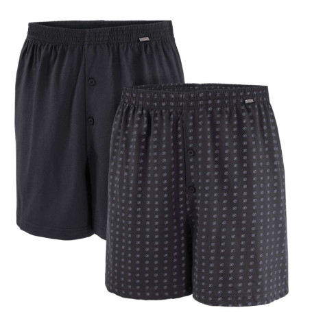 Lot de 2 caleçons en coton noirs imprimés avec...