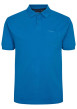 Thumbnail Polo bleu uni en coton avec un col boutonné et une coupe droite