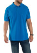 Thumbnail Polo bleu uni en coton avec un col boutonné et une coupe droite - Image 2