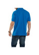 Thumbnail Polo bleu uni en coton avec un col boutonné et une coupe droite - Image 3