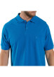 Thumbnail Polo bleu uni en coton avec un col boutonné et une coupe droite - Image 4