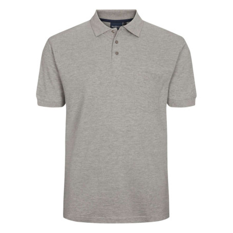 Polo gris chiné en coton avec une coupe droite...