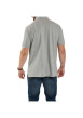 Thumbnail Polo gris chiné en coton avec une coupe droite et un col boutonné - Image 3