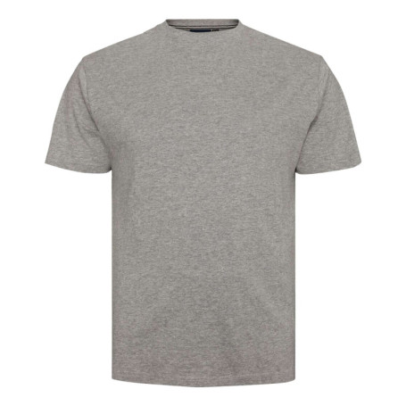 T-shirt gris chiné en coton avec un col rond et...