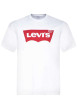 Thumbnail T-shirt Batwing blanc en coton uni coupe régular avec un col rond