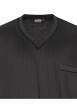 Thumbnail Chemise de nuit longue grise unie avec un col en V et des manches longues - Image 3