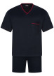 Thumbnail Ensemble de Pyjama marine uni à col en V et à taille élastiquée