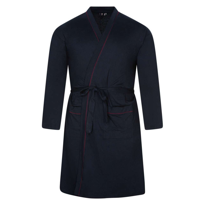 Adamo - Robes De Chambre Marine Unie Avec Une Ceinture à Nouer à La Taille - Bleu Adamo - Robes De Chambre Marine Unie Avec Une Ceinture à Nouer à La Taille - Bleu