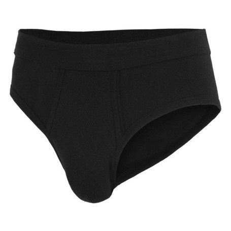 Slip en coton noir uni avec une coupe fermée et...