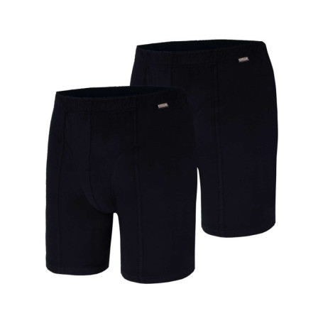 Lot de 2 Boxers en coton noirs unis à coupe...