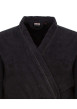 Thumbnail Peignoir de bain homme noir uni avec une ceinture à nouer à la taille - Image 3