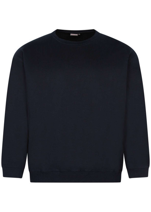 Sweat homme marine uni avec un col rond et des manches longues