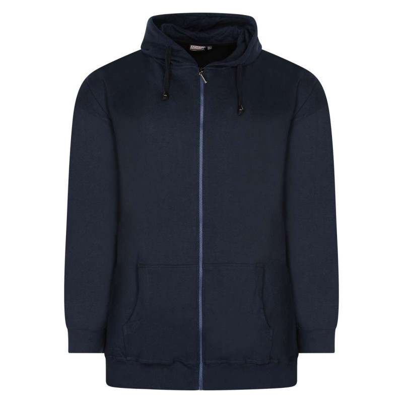 Adamo - Sweat Homme Marine Uni à Fermeture Zippée Et Un Col à Capuche - Adamo - Sweat Homme Marine Uni à Fermeture Zippée Et Un Col à Capuche -