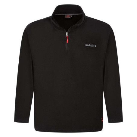 Sweat noir uni avec un col montant zippé et des...