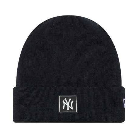 Bonnet noir uni avec logo de la marque brodé...
