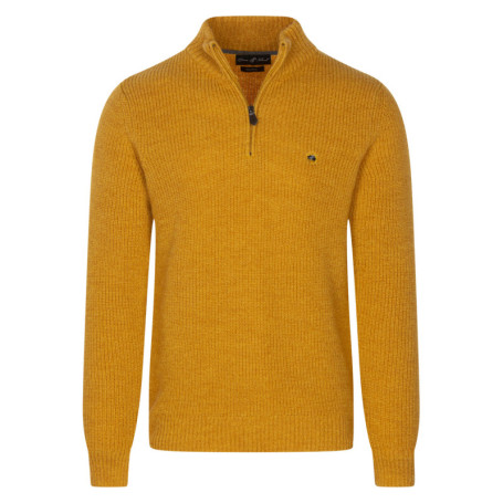 Pull uni moutarde à coupe droite avec un col...