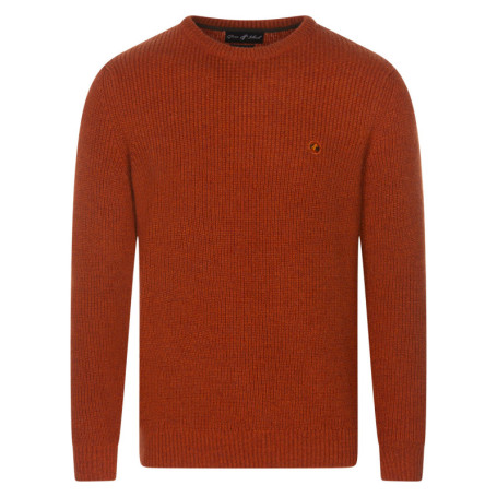 Pull orange uni avec une coupe droite, un col...