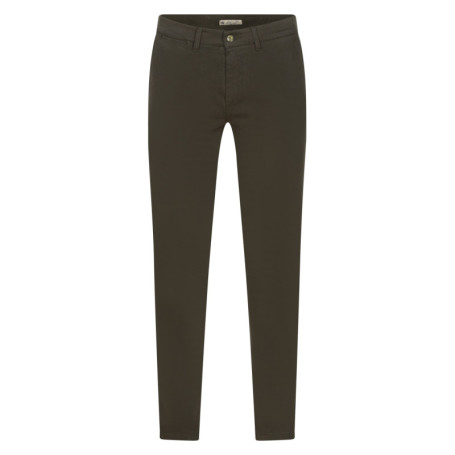 Pantalon chino en coton kaki uni avec une coupe...