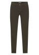 Thumbnail Pantalon chino en coton kaki uni avec une coupe ajustée et des passants