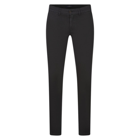 Pantalon chino en coton anthracite effet nid...