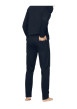 Thumbnail Pyjama long en coton uni à imprimé poitrine, à coupe droite, col V et pantalon à taille élastiquée - Image 2