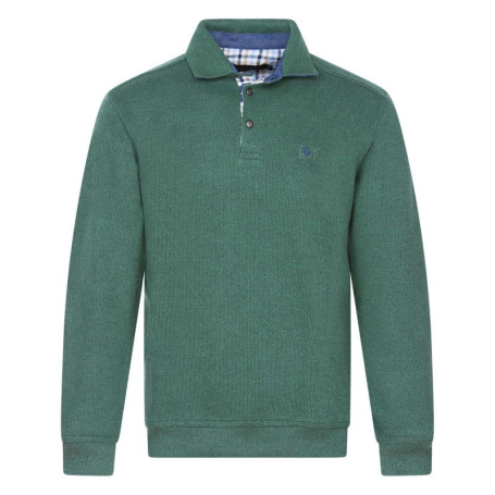 Pull vert uni Grande Taille coupe droite col...