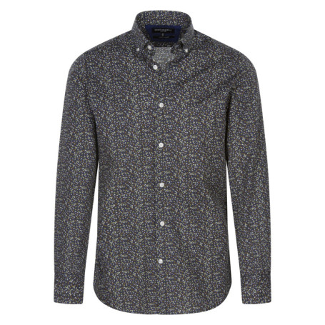 Chemise en coton marron liberty coupe ajustée...