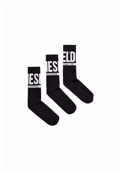 Lot de 3 paires de chaussettes hautes en coton mélangé noires