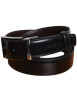 Thumbnail Ceinture en cuir noire unie gravé sur l'extrémité - Image 2