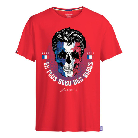 T-shirt col rond en coton rouge avec design...