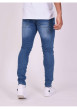 Thumbnail Jean bleu en coton effet délavé avec une coupe slim et une taille Intermédiaire - Image 7