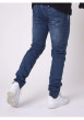 Thumbnail Jean troué en coton indigo uni avec une coupe skinny - Image 3