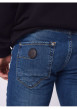 Thumbnail Jean troué en coton indigo uni avec une coupe skinny - Image 4
