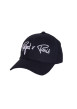 Thumbnail Casquette noire unie en coton à visière courbée et à logo brodé en blanc - Image 3