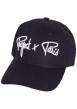 Thumbnail Casquette noire unie en coton à visière courbée et à logo brodé en blanc - Image 4