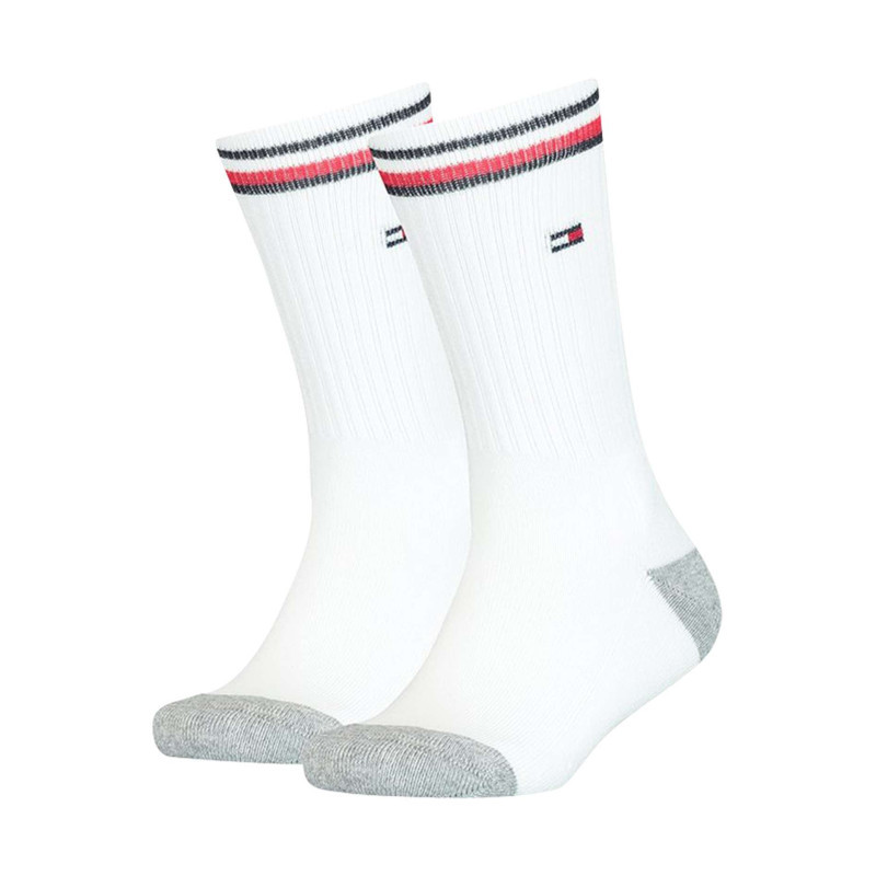 Tommy Hilfiger - Lot De 2 Paires De Chaussettes Hautes En Coton Mélangé Blanches Unies - Blanc