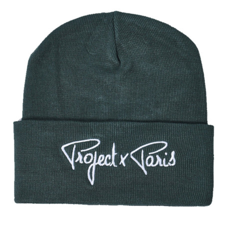 Bonnet vert uni en maille