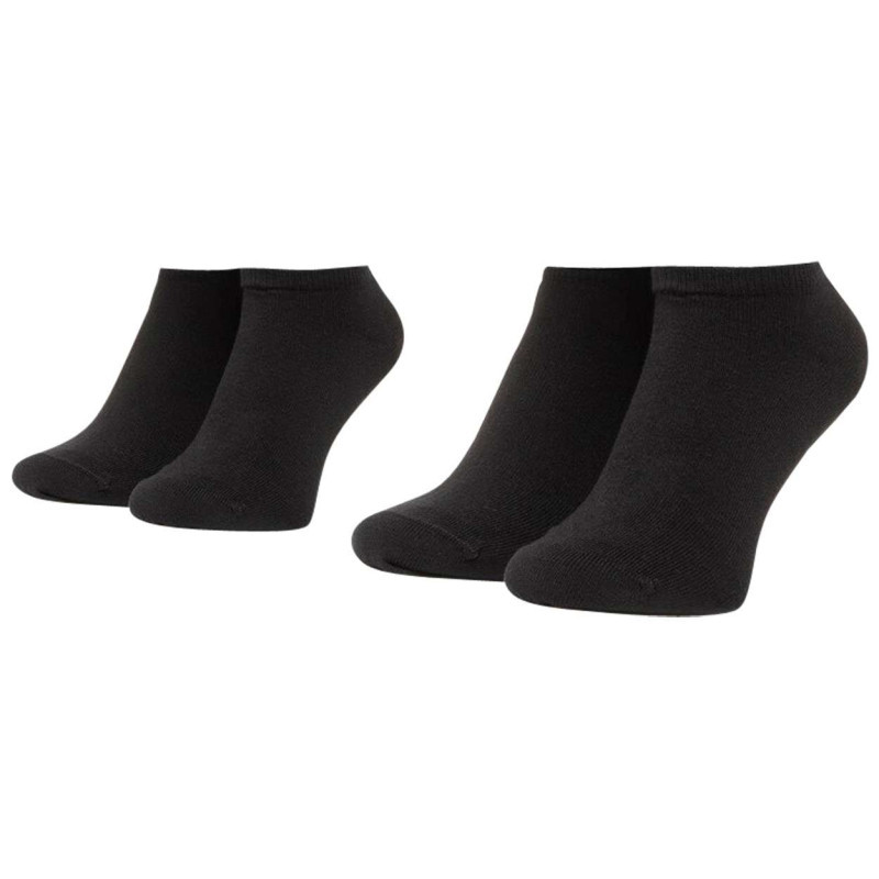 Tommy Hilfiger - Lot De 2 Paires De Chaussettes Basses En Coton Mélangé Noires Unies - Noir