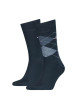 Thumbnail Lot de 2 paires de chaussettes hautes en coton mélangé marine unies