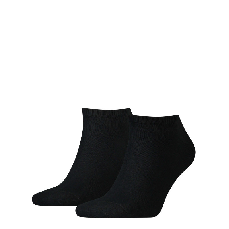 Tommy Hilfiger - Lot De 2 Paires De Chaussettes Basses Grande Taille Noires En Coton Mélangé Unies - Noir