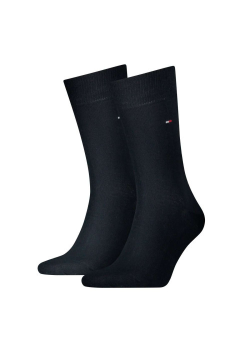 Lot de 2 paires de chaussettes hautes Grande Taille marine en coton mélangé unies