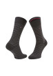 Thumbnail Lot de 2 paires de chaussettes hautes en coton mélangé anthracite unies avec une coupe haute et des rayures - Image 4