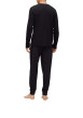 Thumbnail Coffret pyjama long en coton noir imprimé avec une coupe fermée un col rond - Image 2