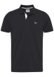 Thumbnail Polo en coton noir avec une fermeture boutonnée et logo iconique