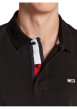 Thumbnail Polo en coton noir avec une fermeture boutonnée et logo iconique - Image 4