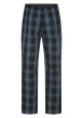 Thumbnail Pantalon en coton noir à carreaux avec une coupe droite et fermeture à boutons - Image 2