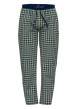 Thumbnail Pantalon pyjama en coton à carreaux sur fond marine, taille élastiquée à cordon