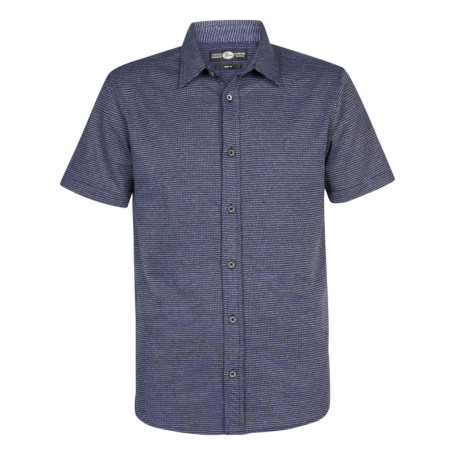 Chemise droite, en coton motifs abstraits bleu,...
