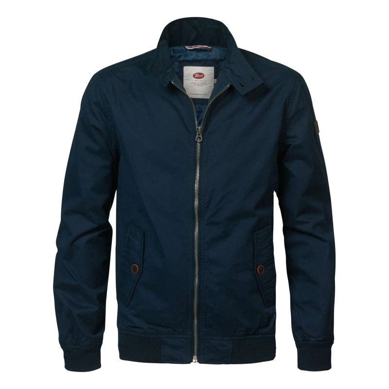 Petrol Industries - Blouson Zippé Bleu Marine Uni, Rembourré Nylon, à Col Montant Boutonné - Marine Petrol Industries - Blouson Zippé Bleu Marine Uni, Rembourré Nylon, à Col Montant Boutonné - Marine
