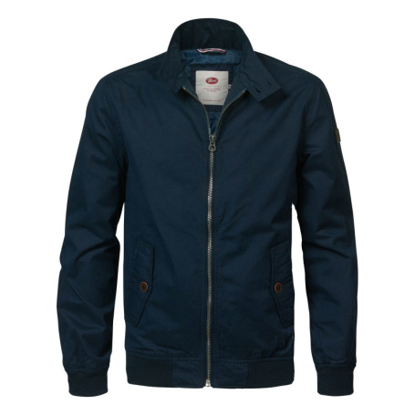 Blouson zippé bleu marine uni, rembourré nylon,...
